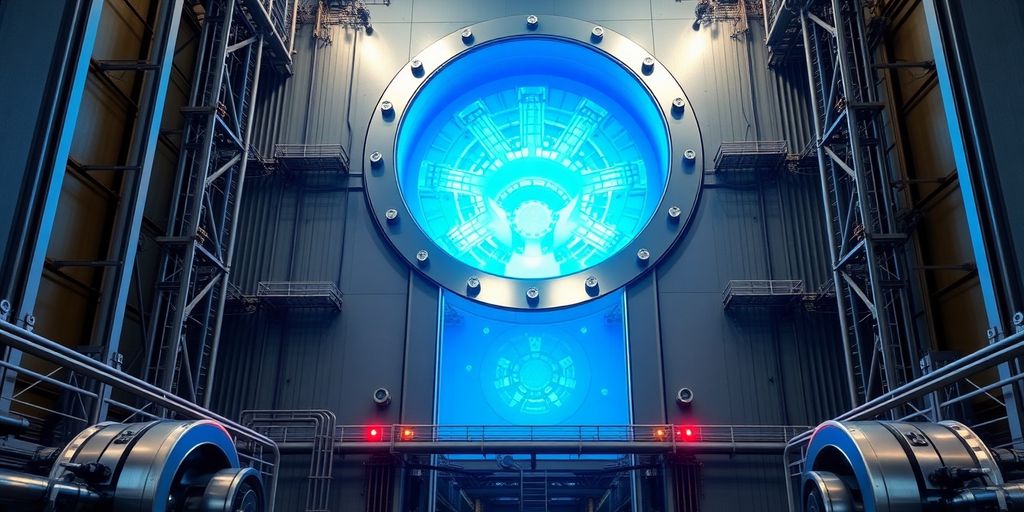 Thorium reactor core glowing blue.