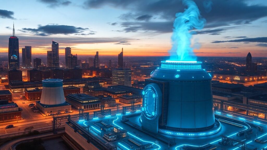 Advanced small modular nuclear reactor with blue energy streams.