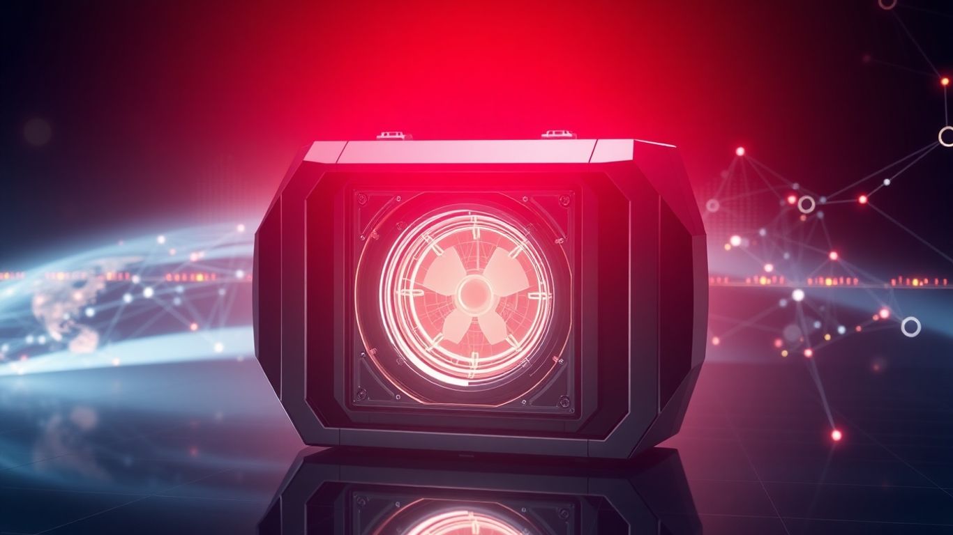 Futuristic nuclear reactor module with global connections.