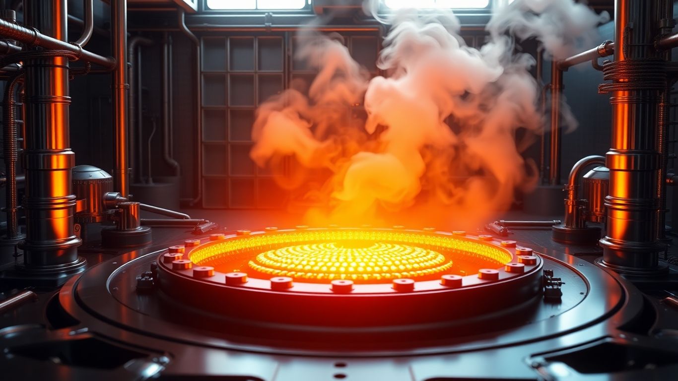 Thorium nuclear reactor core glowing with clean energy