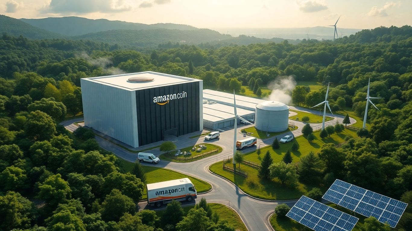 Amazon facility with small nuclear reactor and renewable energy