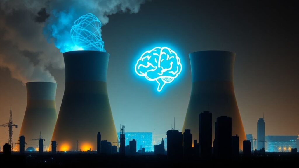 Nuclear power plant fueling AI growth.