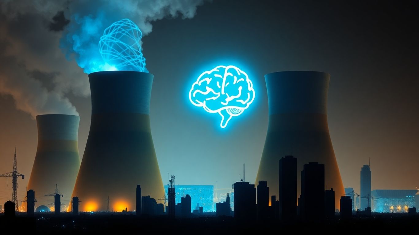Nuclear power plant fueling AI growth.