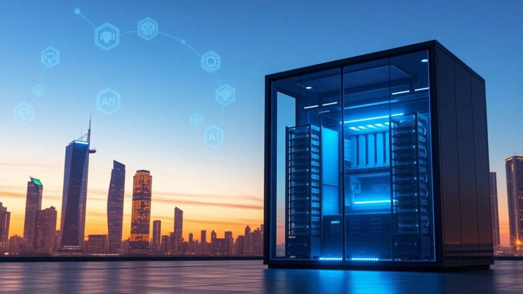 Small modular reactor powers futuristic data center