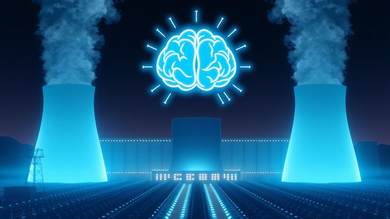 Nuclear power plant fueling AI servers for Big Tech.