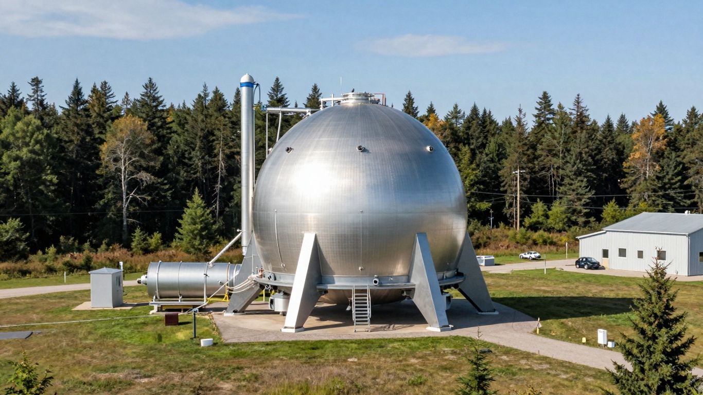 Ontario's first small modular nuclear reactor glowing with clean energy.
