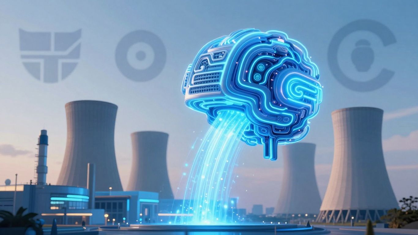 Nuclear power plant fueling AI energy needs.