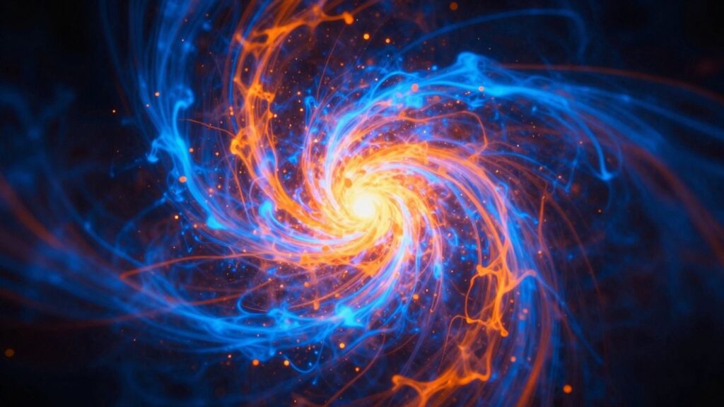 Abstract plasma swirl, representing fusion energy.