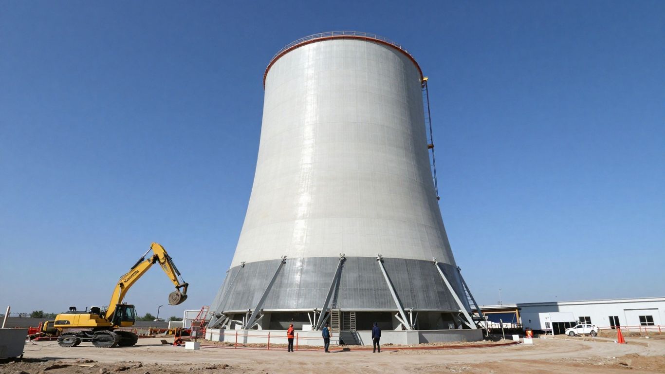 Small modular nuclear reactor construction site in Ontario.