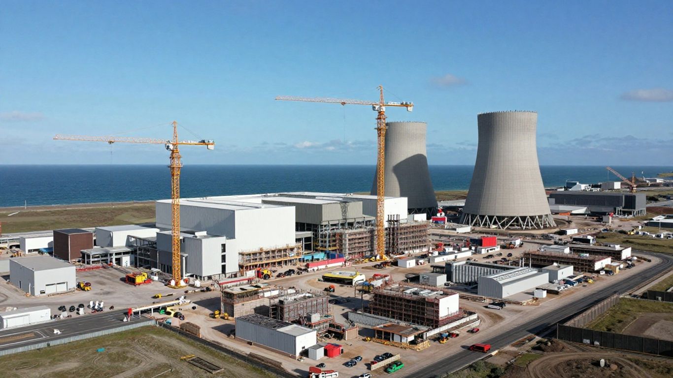 Sizewell C nuclear power plant construction site.