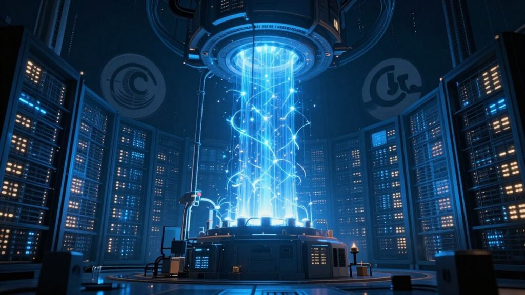 Nuclear power plant fueling AI servers