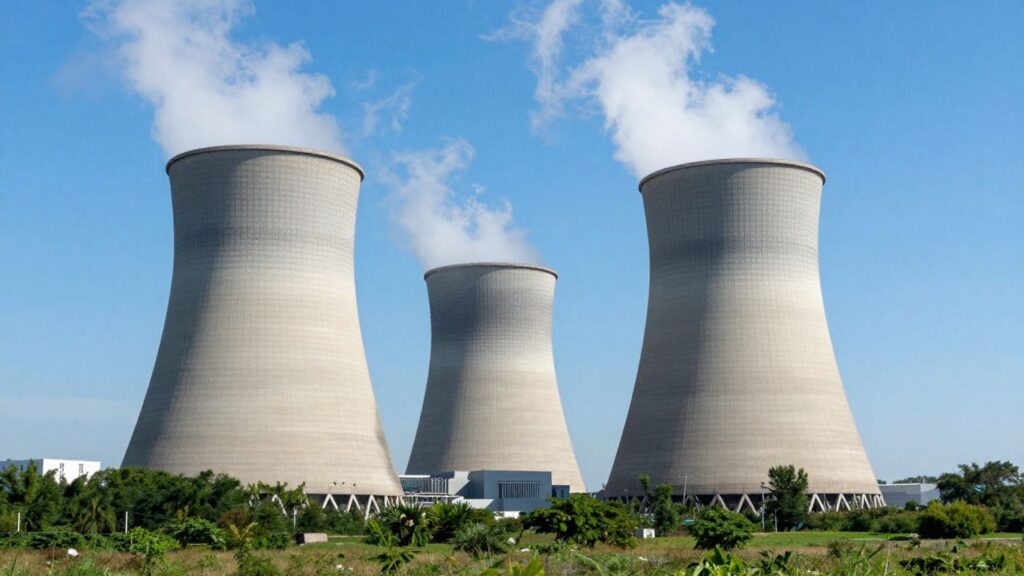 Advanced nuclear power plant generating clean energy.