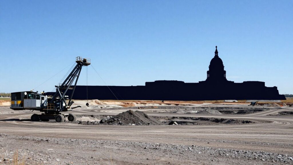 Saskatchewan uranium mine and US Capitol building.