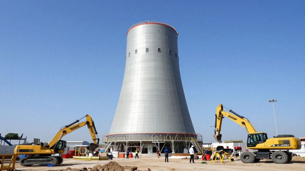 Small modular nuclear reactor construction site in Ontario.