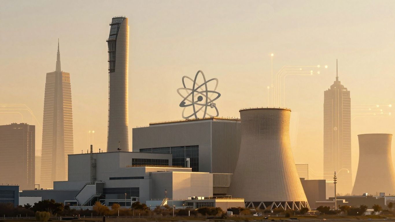 Nuclear power plant powering economic growth and AI.